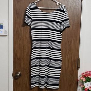 Navy Blue & White Dress